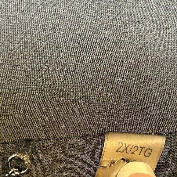 T Tahari Jacket Womens 2X Black Open Front Roll Tab Sleeve Side Laces Pockets - Picture 4 of 12